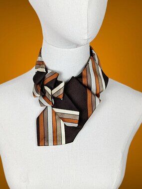 BNWT Ogsplosh Unisex Ascot Scarf Vintage Brown Tie Size XS